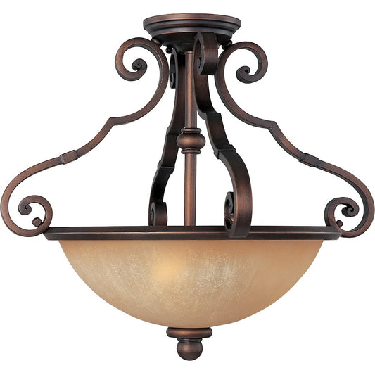 Maxim La Scalla 3-Light Semi-Flush Mount, Weathered Copper