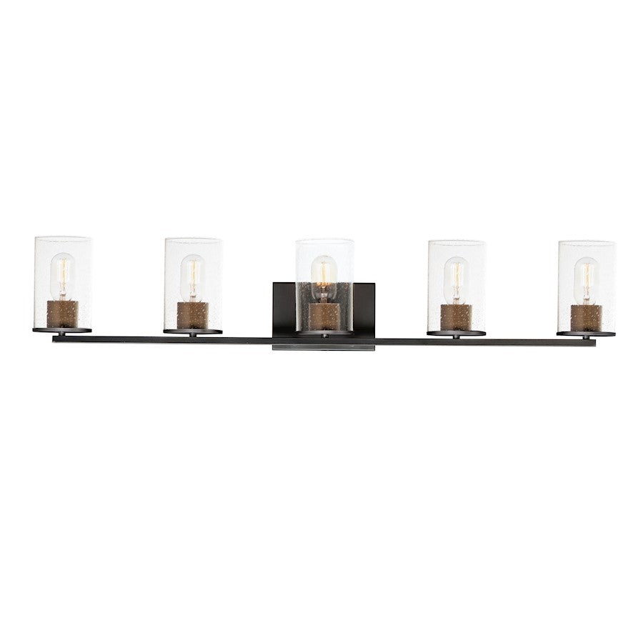 Maxim Lighting Sleek 5-Light Bath, Antique Brass/Black/Seedy - 11845CDABBK