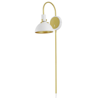 Maxim Lighting Dawn 1 Light Wall Sconce, White/Satin Brass - 12041WTSBR