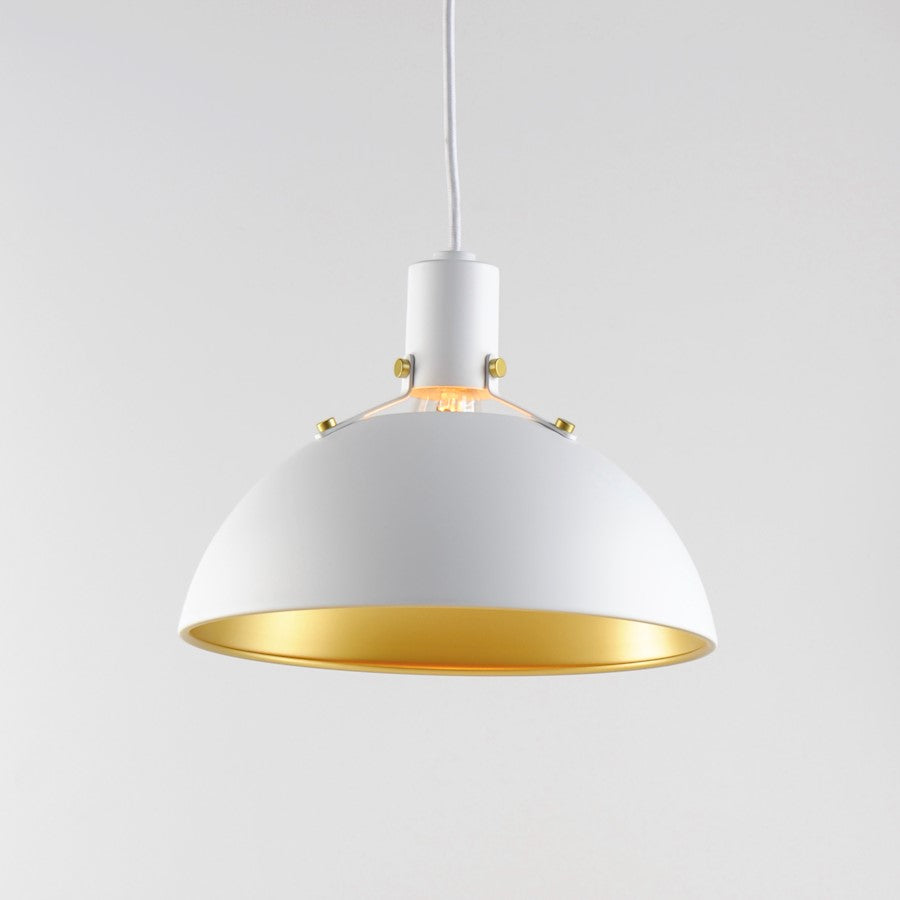 1 Light Single Pendant, White