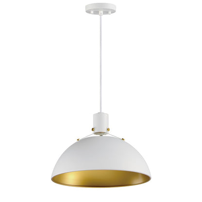 Maxim Lighting Dawn 1 Light 15" Single Pendant, White/Satin Brass - 12045WTSBR