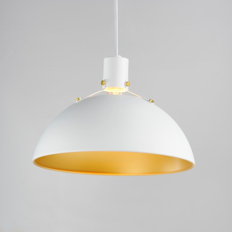 1 Light Single Pendant, White