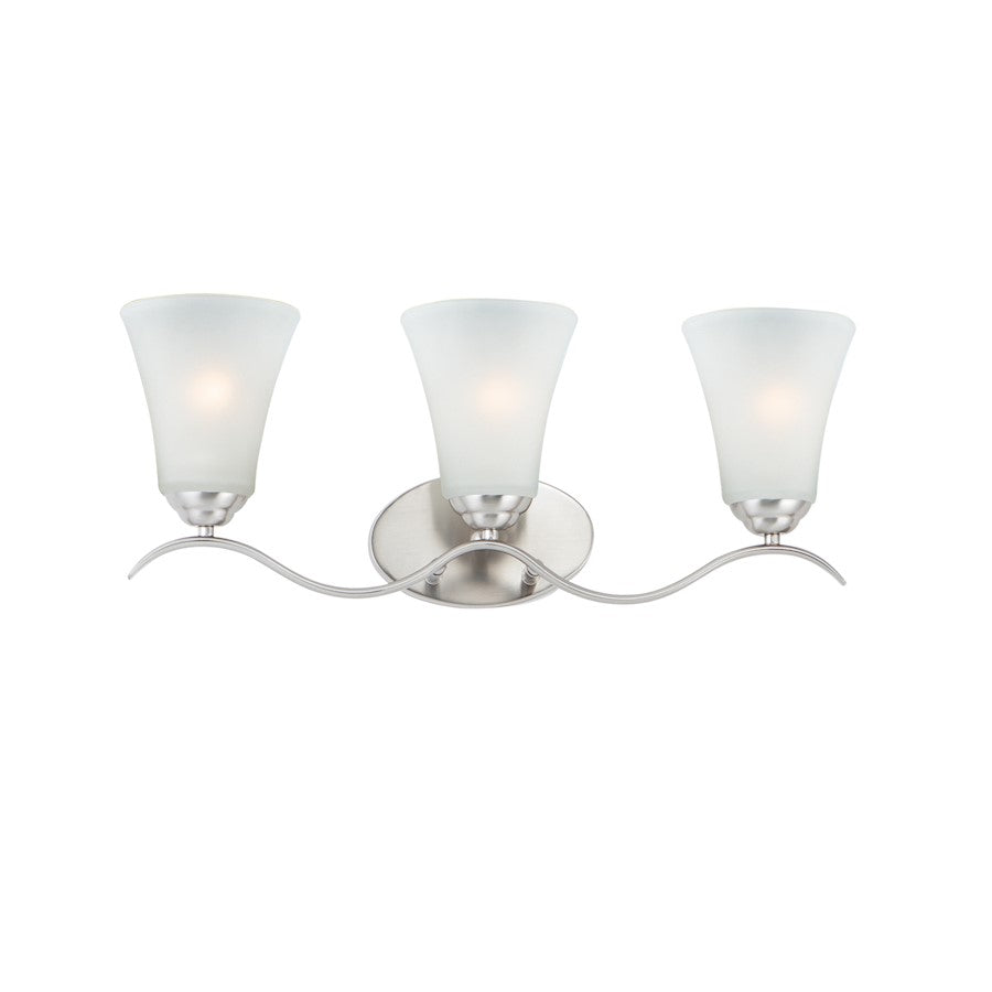 Maxim Lighting Vital 3-Light Bath Vanity in Satin Nickel - 12083FTSN