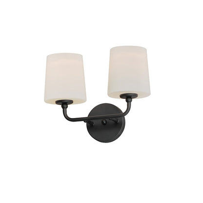 Maxim Lighting Bristol 2 Light Wall Sconce, Black/Satin White - 12092SWBK