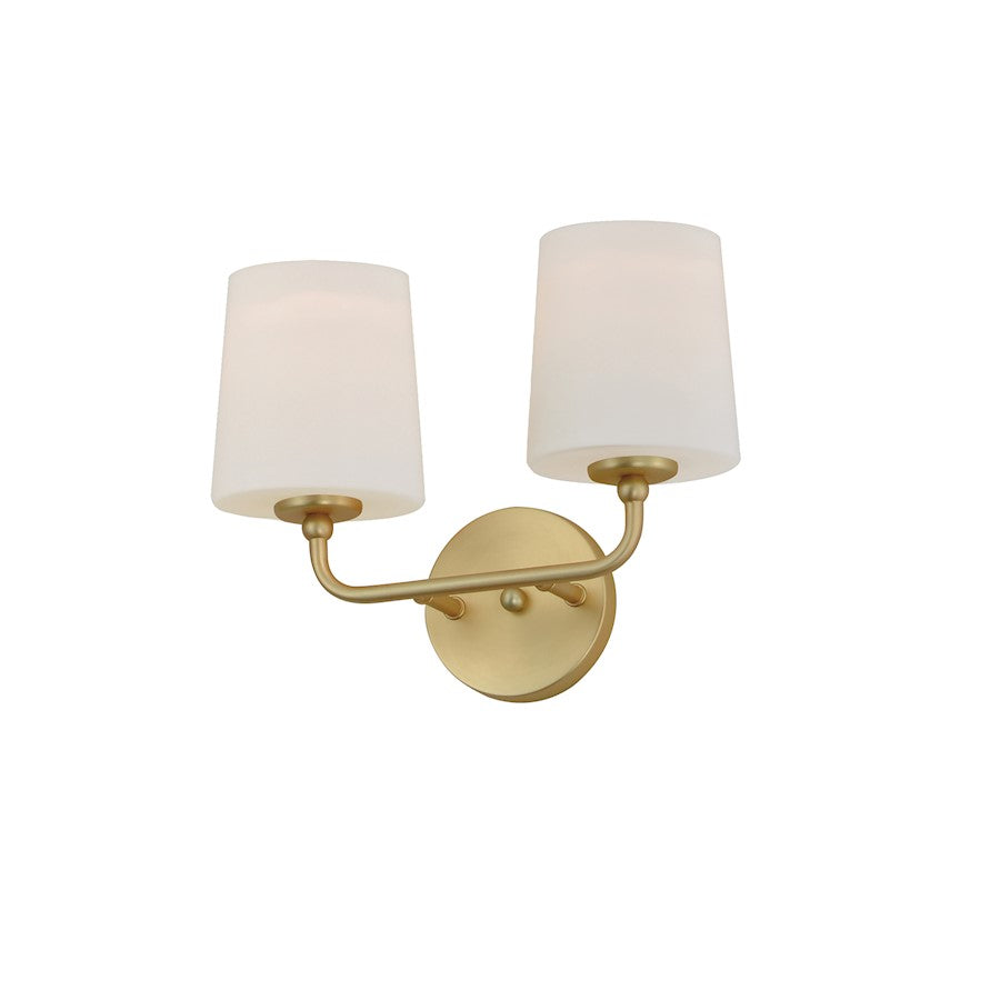 Maxim Lighting Bristol 2 Light Wall Sconce, Satin Brass/Satin White - 12092SWSBR