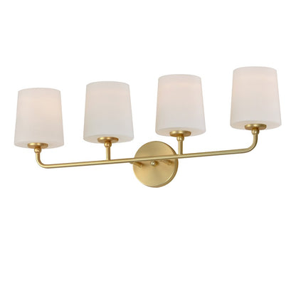 Maxim Lighting Bristol 4 Light Bath Vanity, Satin Brass/Satin White - 12094SWSBR