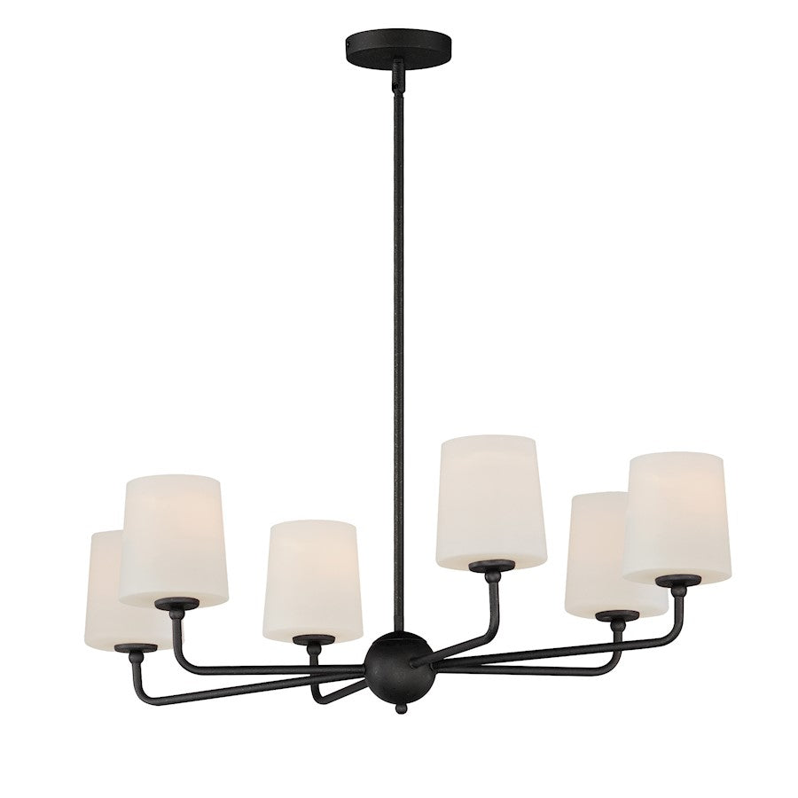 Maxim Lighting Bristol 6 Light Chandelier, Anthracite/Satin White - 12096SWAR