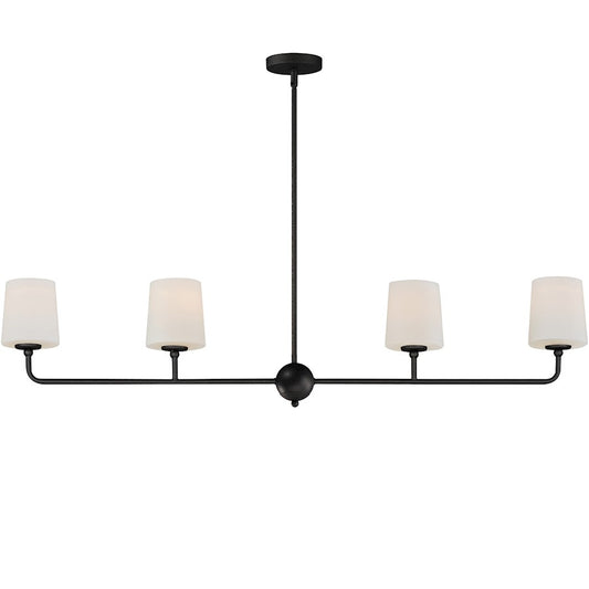 Maxim Lighting Bristol 4 Light Linear Pendant, Anthracite/White - 12097SWAR