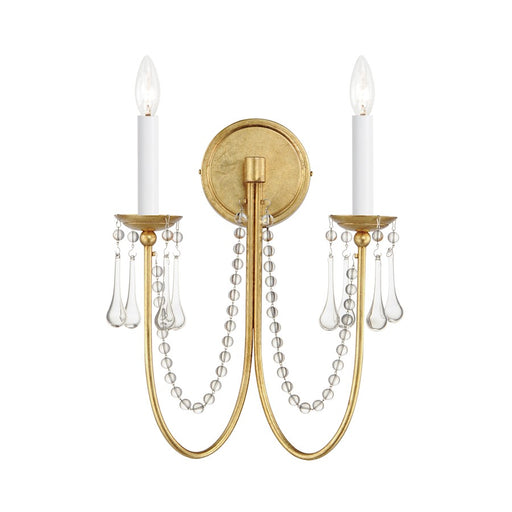 Maxim Lighting Plumette 2 Light Wall Sconce, Gold Leaf/Crystal - 12161GL-CRY