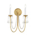 Maxim Lighting Plumette 2 Light Wall Sconce, Gold Leaf/Crystal - 12161GL-CRY