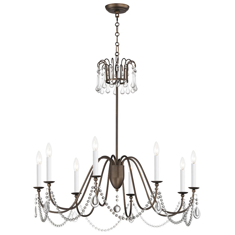 Maxim Lighting Plumette 8 Light Chandelier, Bronze/Crystal - 12168CHB-CRY