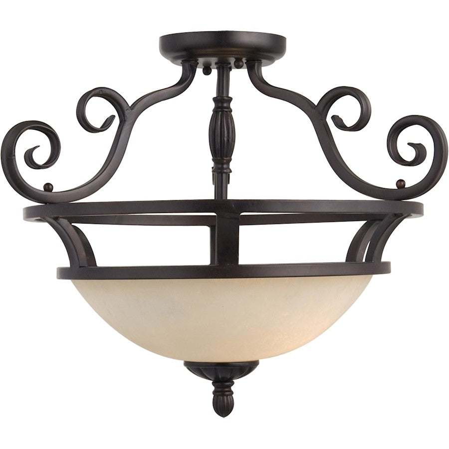 Maxim Manor 2-Light Semi-Flush Mount, Oil Rubbed Bronze