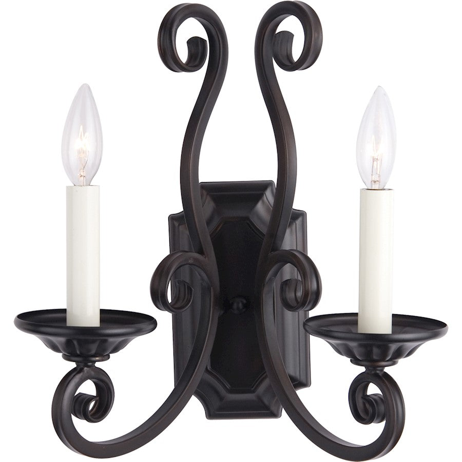 2 Light Wall Sconce, Oil Rubbed Bronze