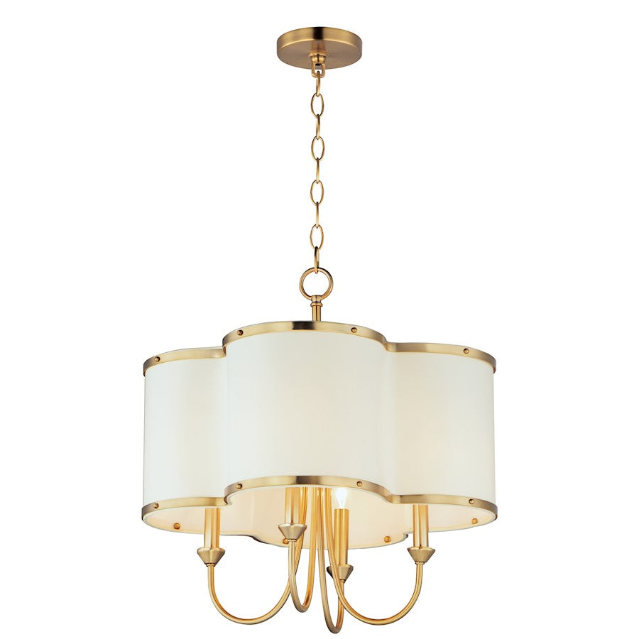 Maxim Lighting Clover 4-Light Chandelier, Satin Brass - 12246OFSBR