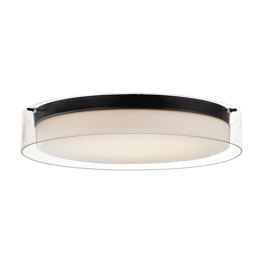 Maxim Lighting Duo 20'' Round Flush Mount, Black/Clear/Satin White - 12286CLSWBK