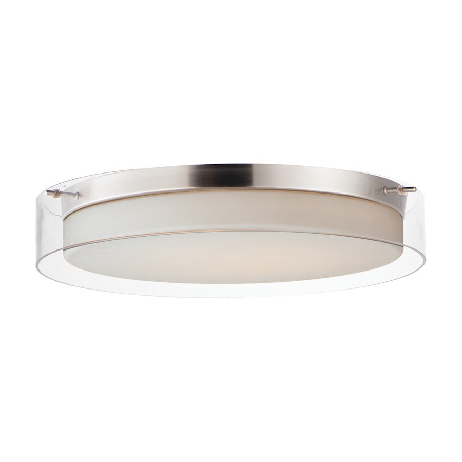 Maxim Lighting Duo 20'' Round Flush Mount, Nickel/White - 12286CLSWSN