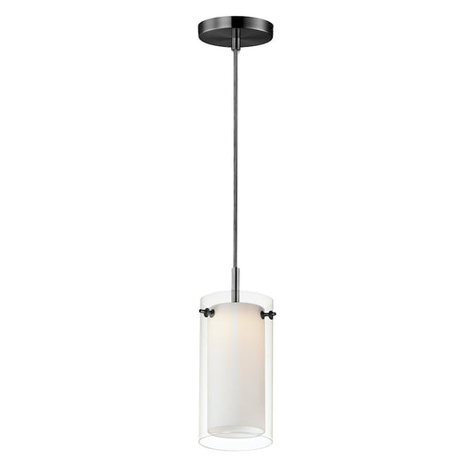 Maxim Lighting Duo 1-Light Mini Pendant, Black/Clear / Satin White - 12289CLSWBK