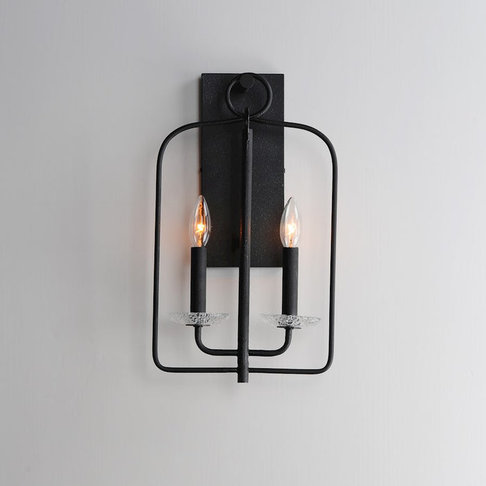 Maxim Lighting Madeira 2Lt Wall Sconce, Anthracite/Textured Clear