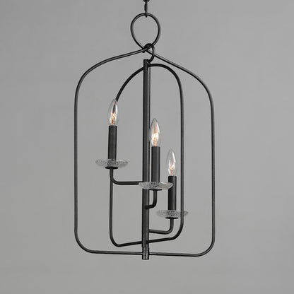 3 Light Pendant, Anthracite/Clear