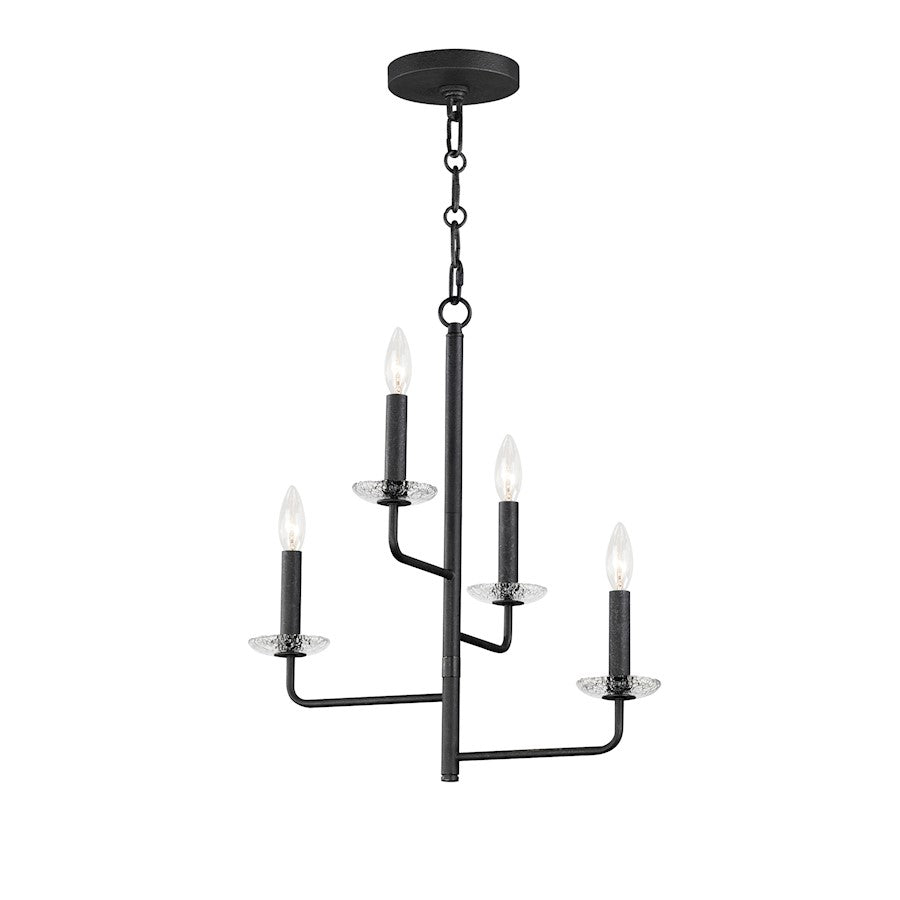 Maxim Lighting Madeira 4 Light Chandelier, Anthracite/Textured Clear - 12324TCAR