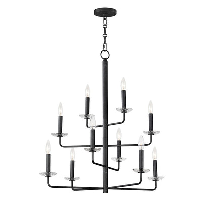 Maxim Lighting Madeira 10Lt Chandelier, Anthracite/Textured Clear - 12329TCAR