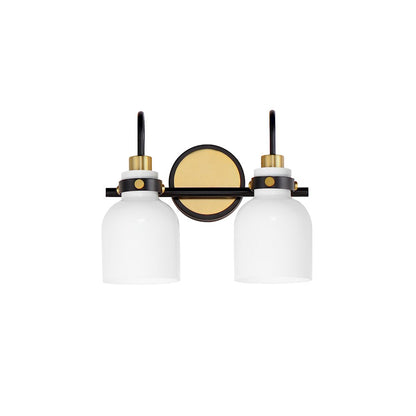 Maxim Lighting Milk 2 Light Bath Vanity, Satin Brass/White - 12332WTBKSBR