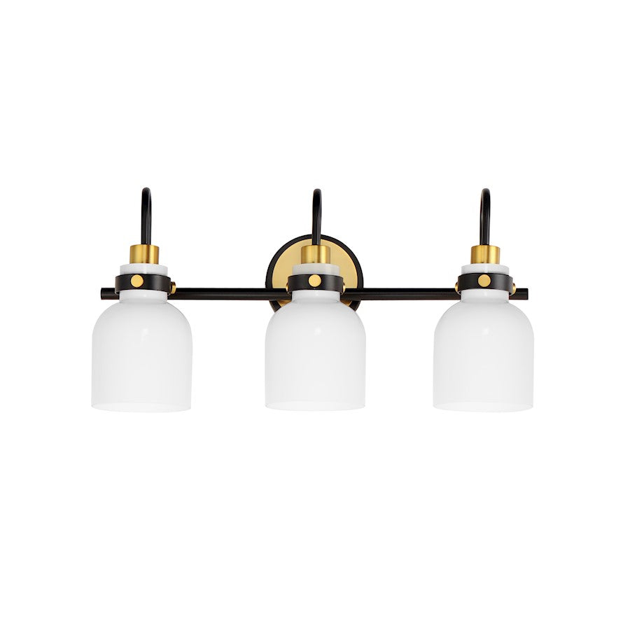 Maxim Lighting Milk 3 Light Bath Vanity, Satin Brass/White - 12333WTBKSBR