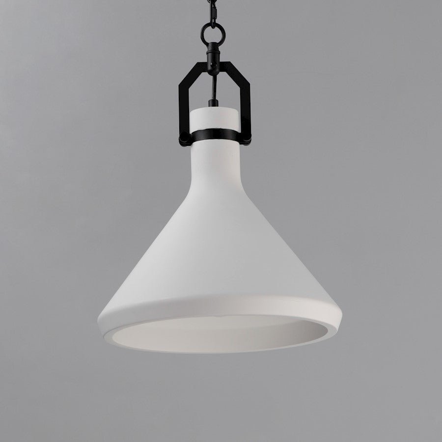 1 Light White Plaster Pendant