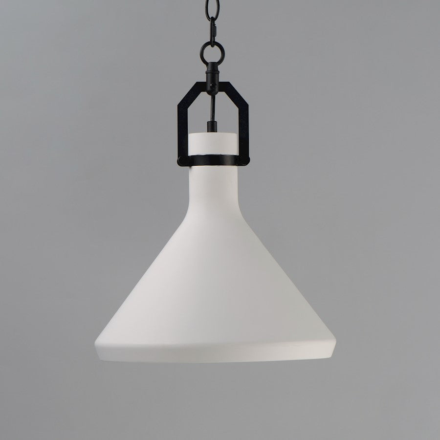 1 Light White Plaster Pendant