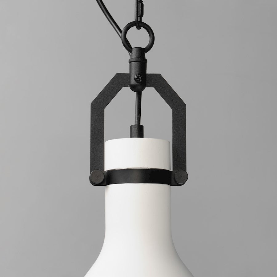 1 Light White Plaster Pendant