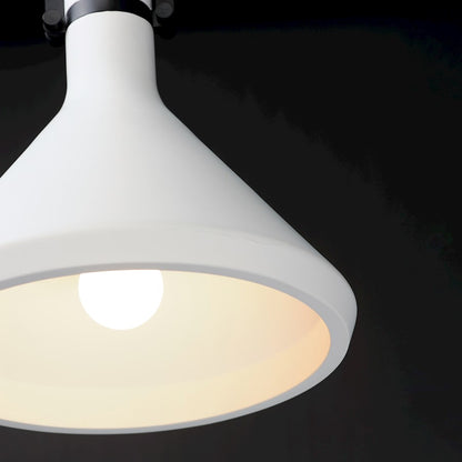 1 Light White Plaster Pendant