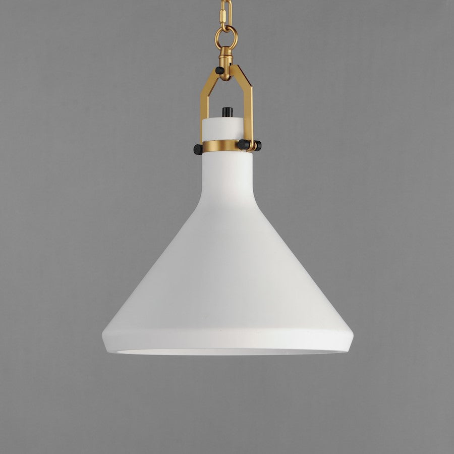 1 Light White Plaster Pendant