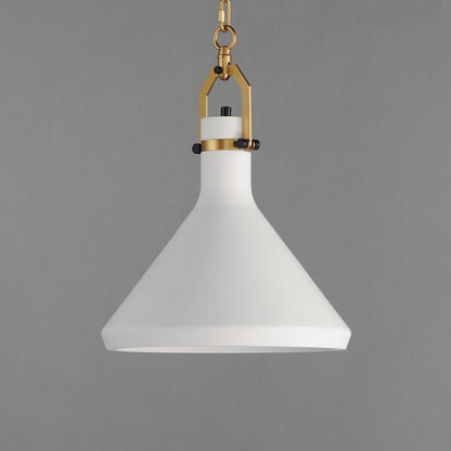 1 Light White Plaster Pendant