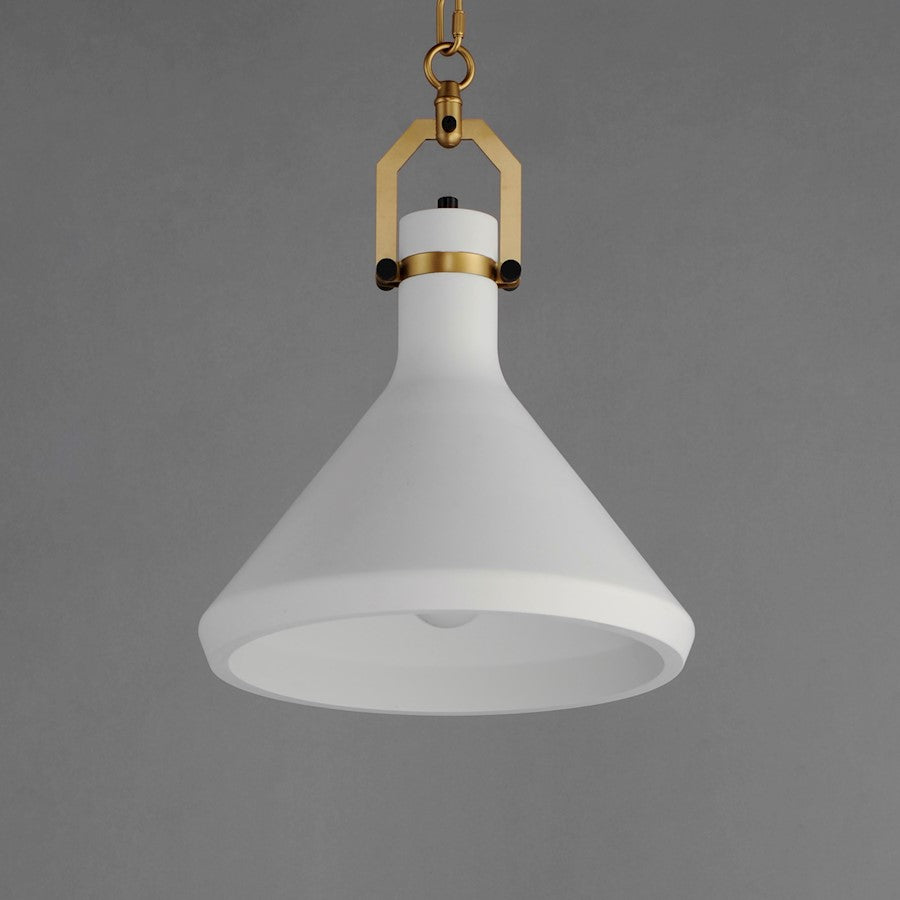 1 Light White Plaster Pendant