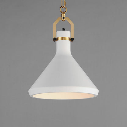 1 Light White Plaster Pendant