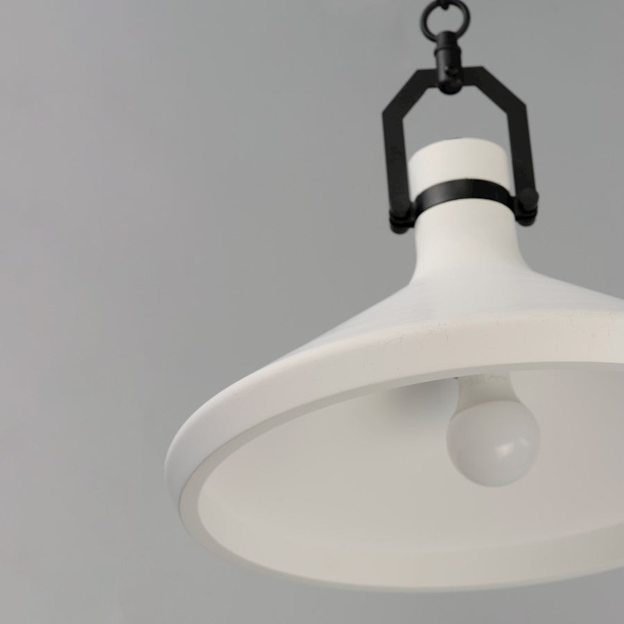 1 Light White Plaster Pendant