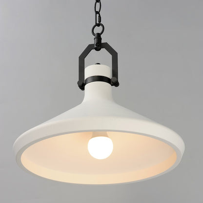 1 Light White Plaster Pendant