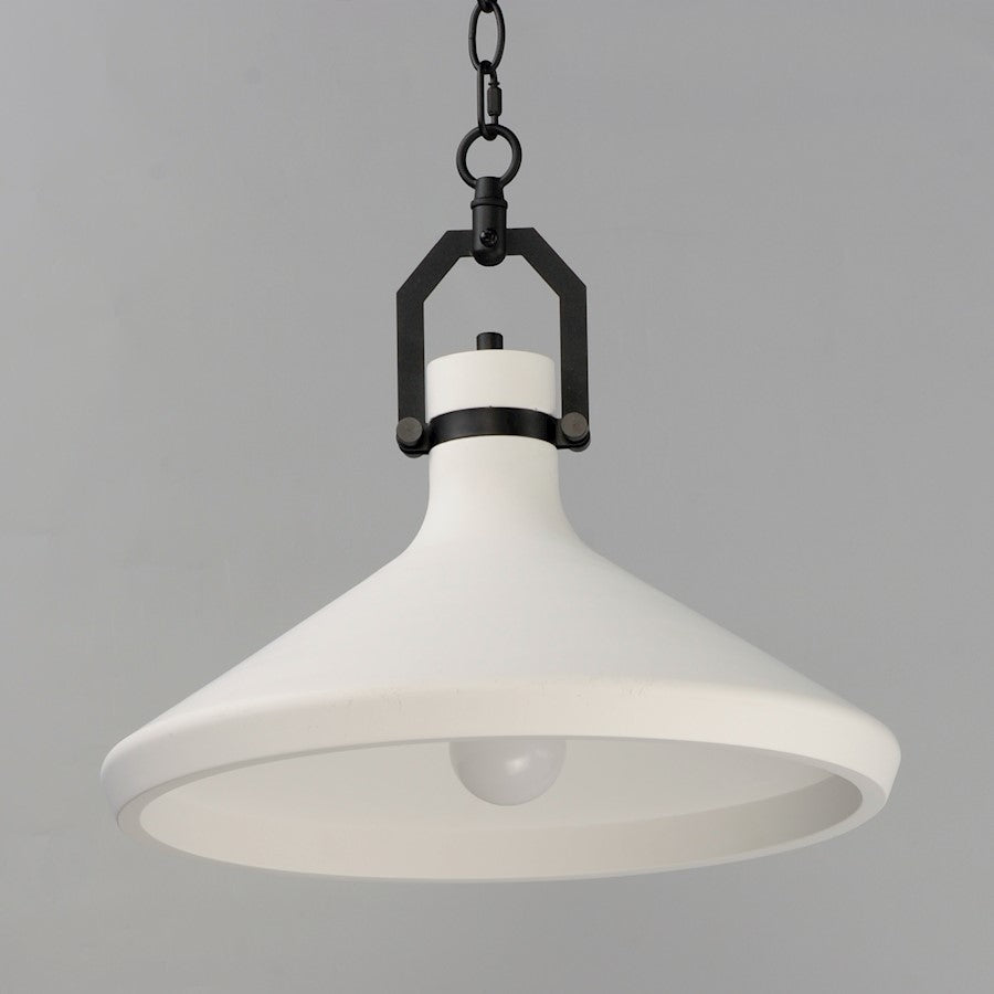 1 Light White Plaster Pendant