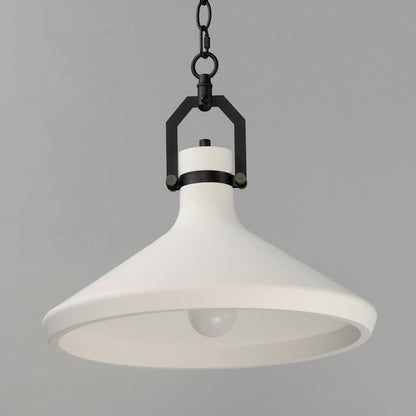 1 Light White Plaster Pendant