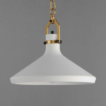 1 Light White Plaster Pendant