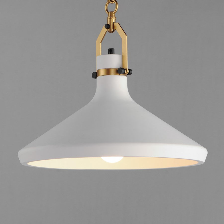 1 Light White Plaster Pendant