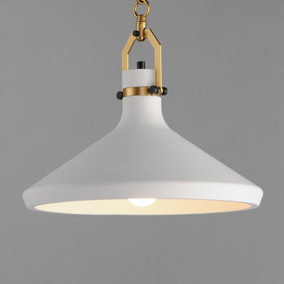 1 Light White Plaster Pendant