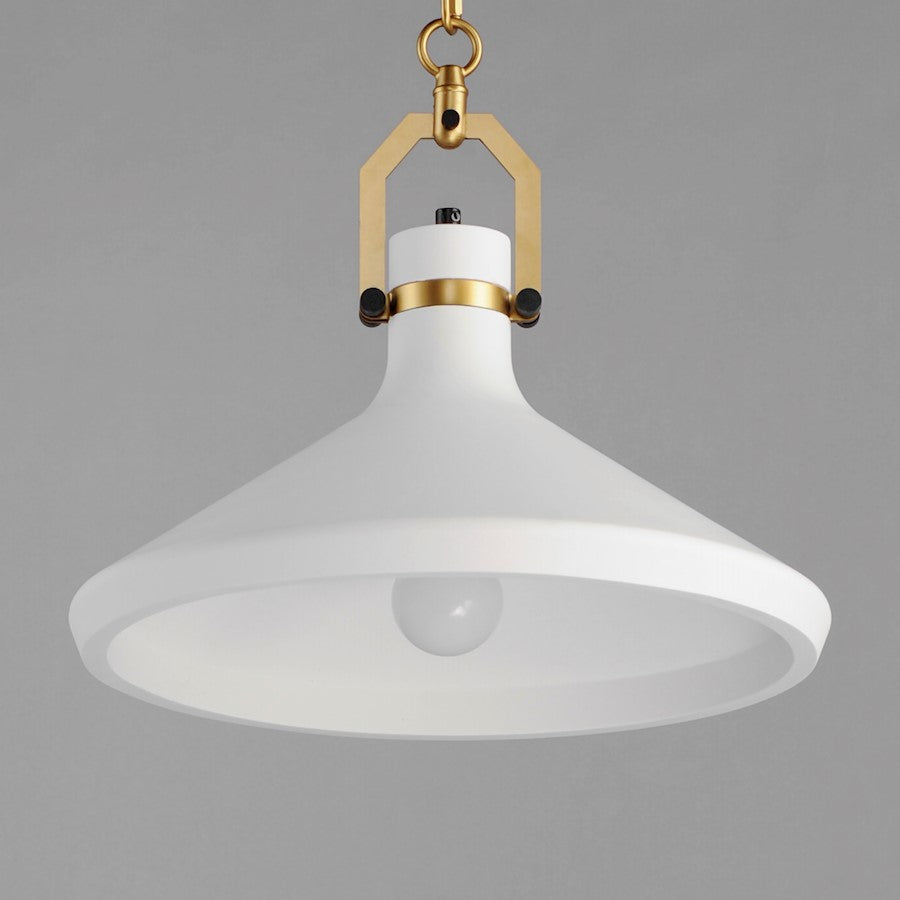 1 Light White Plaster Pendant