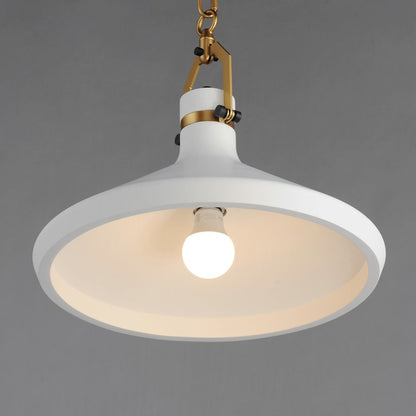 1 Light White Plaster Pendant