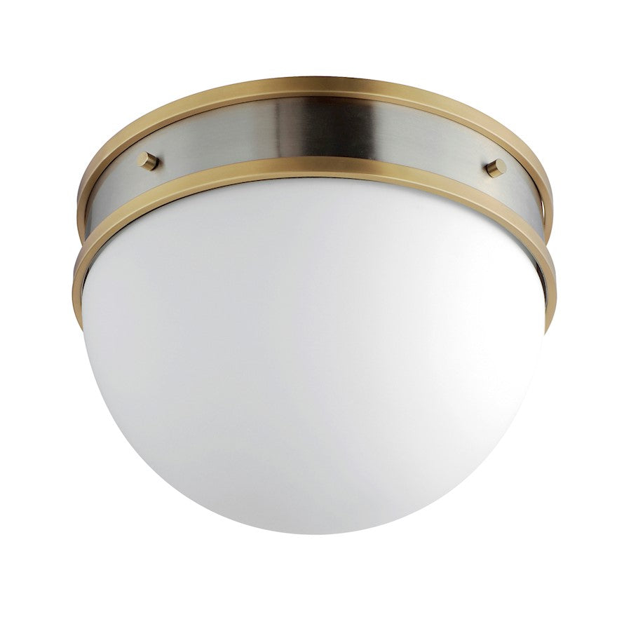 Maxim Duke 1 Light Flush Mount, Satin Nickel/Satin Brass/White - 12419SWSNSBR