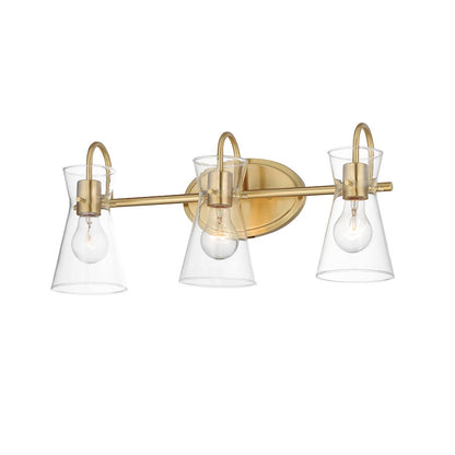 Maxim Lighting Ava 3 Light Bath Vanity, Natural Aged Brass/Clear - 12483CLNAB