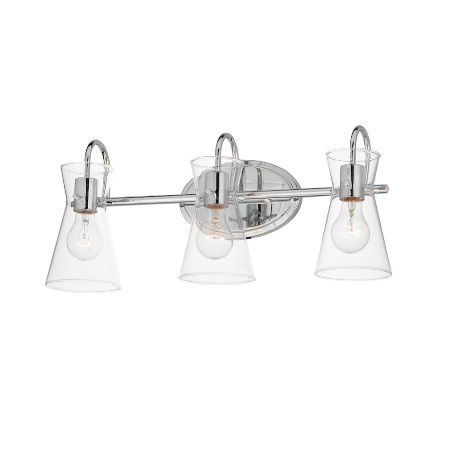 Maxim Lighting Ava 3 Light Bath Vanity, Polished Chrome/Clear - 12483CLPC