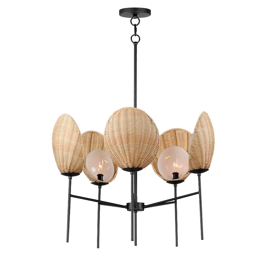 Maxim Lighting Maldives 5 Light Chandelier, Black - 12605NABK