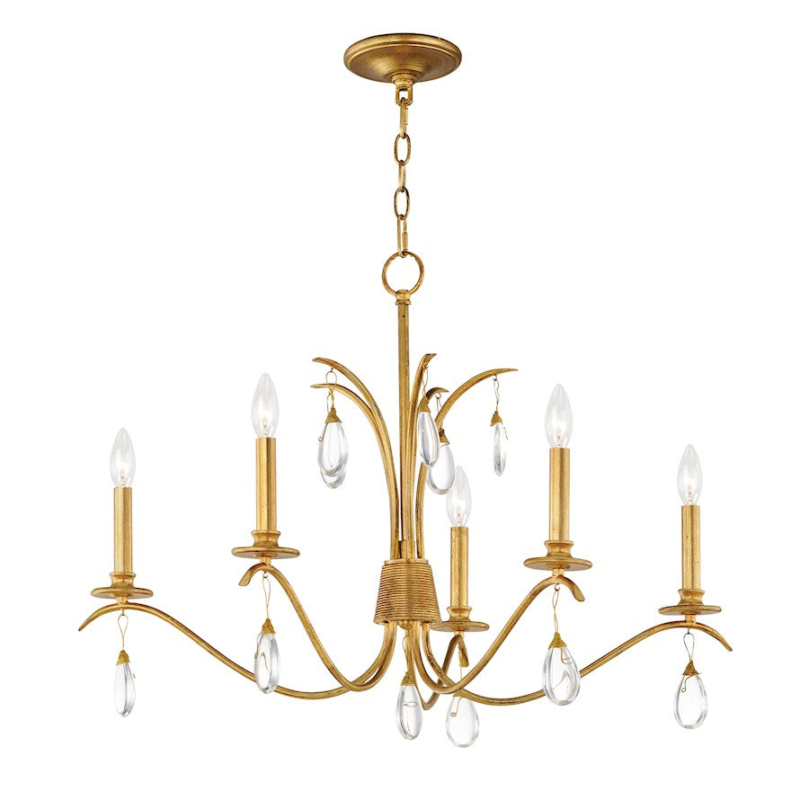 Maxim Lighting Eden 5 Light Chandelier, Charcoal Gold Leaf - 12745CHGL