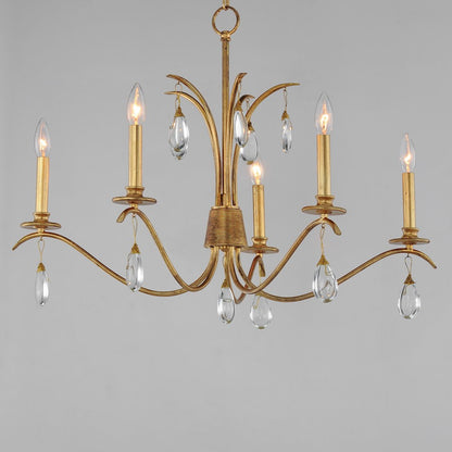 Eden Chandelier, Charcoal Gold Leaf